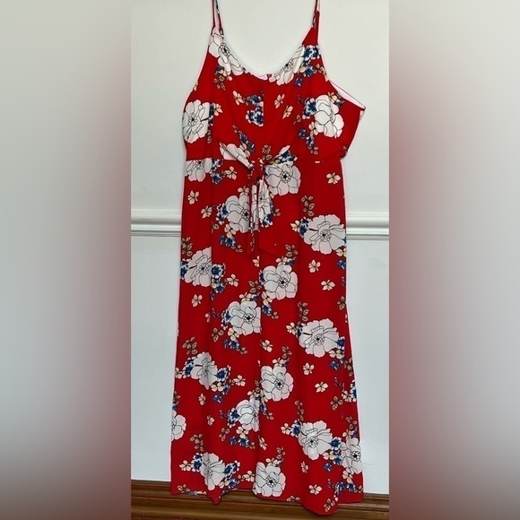 PLUS Size 3X Sleeveless Floral Red & White Summer Maxi Sundress, BNWT - Picture 4 of 13